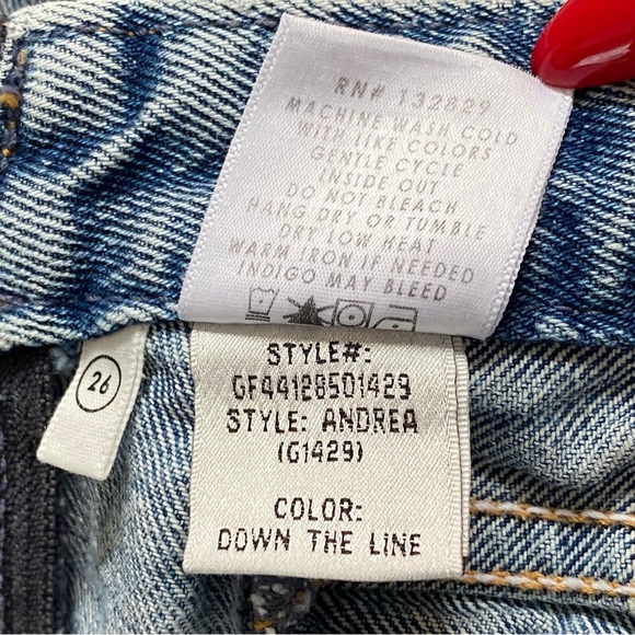 GRLFRND long leg zipper down the line ANDREA straight leg high rise BLUE JEANS - Picture 11 of 14